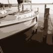 Sailboat at Rest (sepia print); Giclee print on canvas 16" 